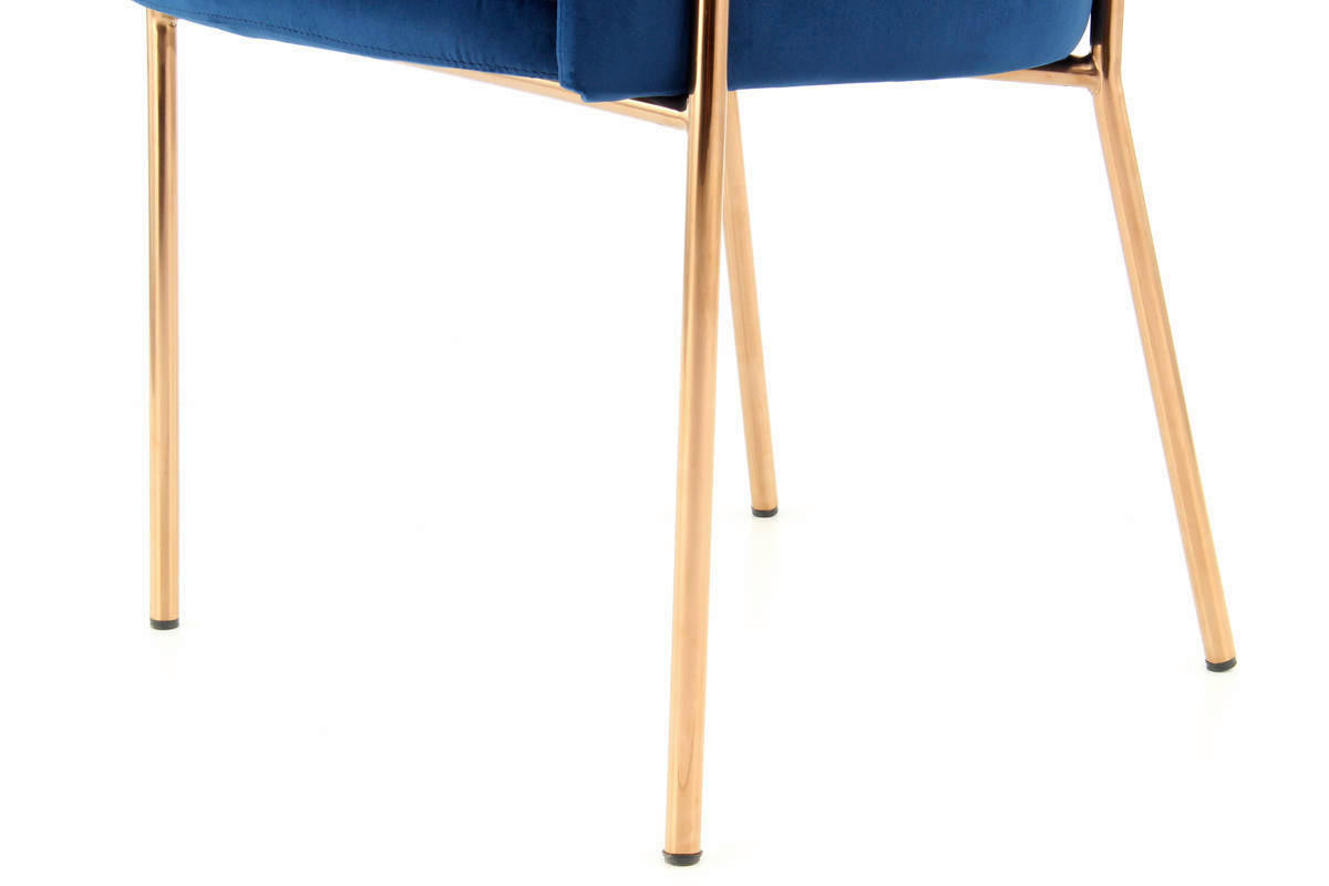 Stuhl Corey 100 blau Microfaser B/H/T: ca. 58x79x57 cm Corey 100 - gold/blau (58,00/79,00/57,00cm) - 360 Living