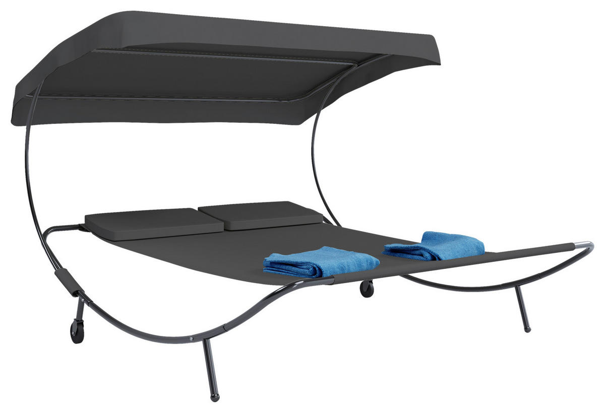 VCM Doppelliege Bindox grau Kunststoff B/H/T: ca. 130x137x200 cm Bindox - grau (130,00/137,00/200,00cm) - VCM