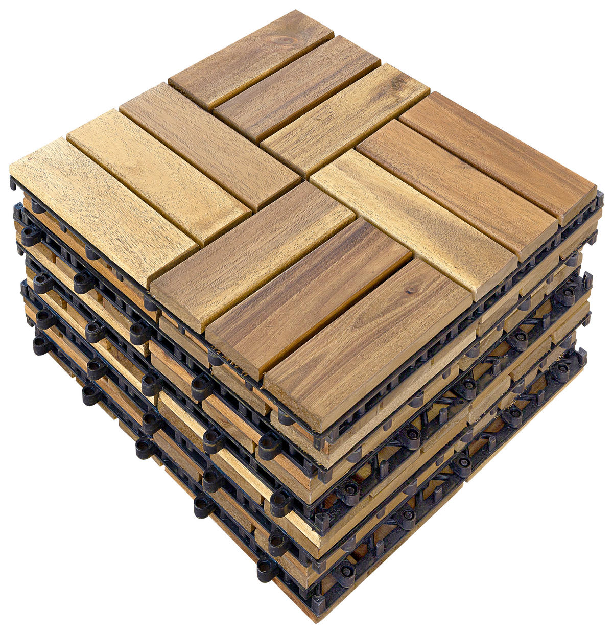 POCOline Terrassenfliese Akazie Akazie B/L: ca. 30x30 cm Akazie - Akazie (30,00/30,00/2,40cm) - POCOline