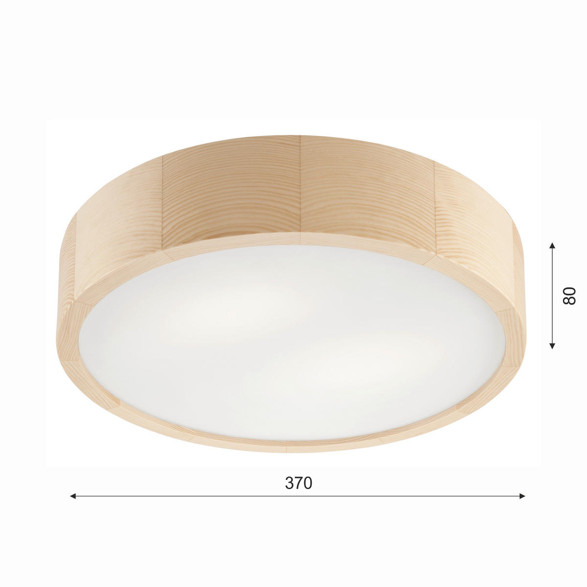 Lamkur Deckenleuchte EVELINE 38032 kiefer Holz Glas H/L: ca. 8x37 cm E27 2 Brennstellen Eveline - kiefer (37,00cm) - Lamkur