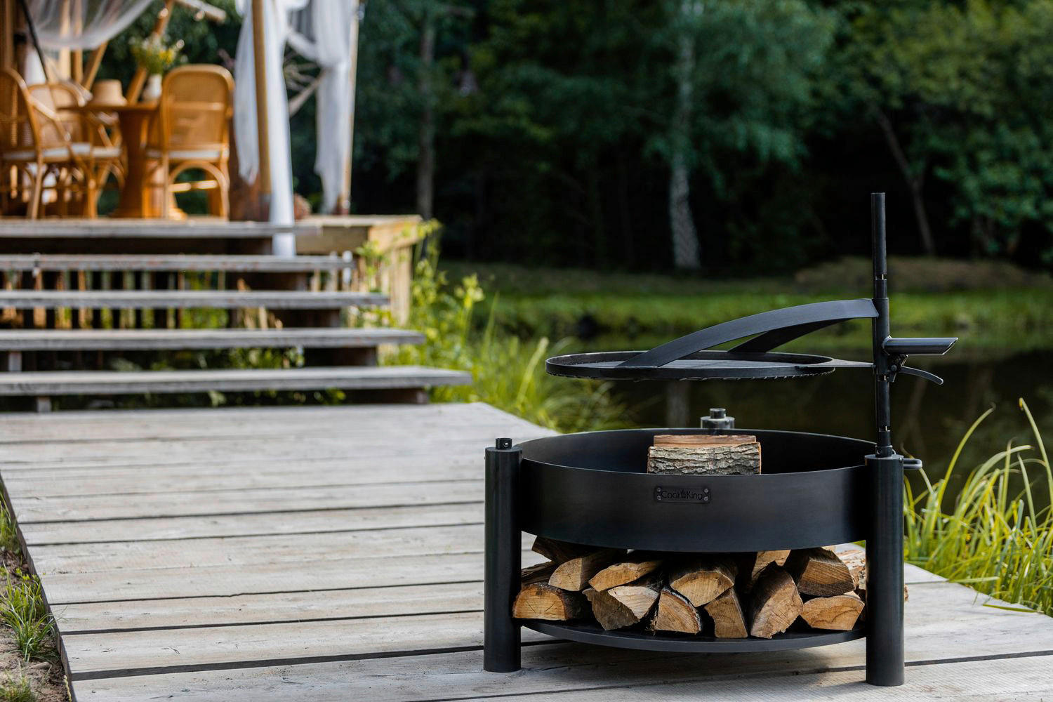 CookKing Feuerschale Montana X schwarz Stahl B/H/T: ca. 88x36x88 cm Montana X - schwarz (88,00/36,00/88,00cm) - CookKing
