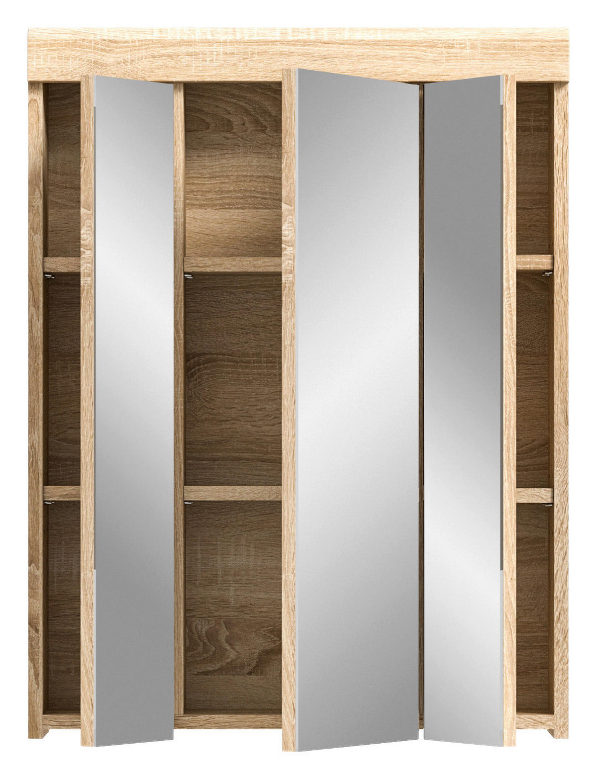 Badhängeschrank LAMBADA Eiche Sonoma hell Nachbildung Spiegel B/H/T: ca. 60x79x18 cm LAMBADA - Eiche (60,00/79,00/18,00cm) - xonox.home