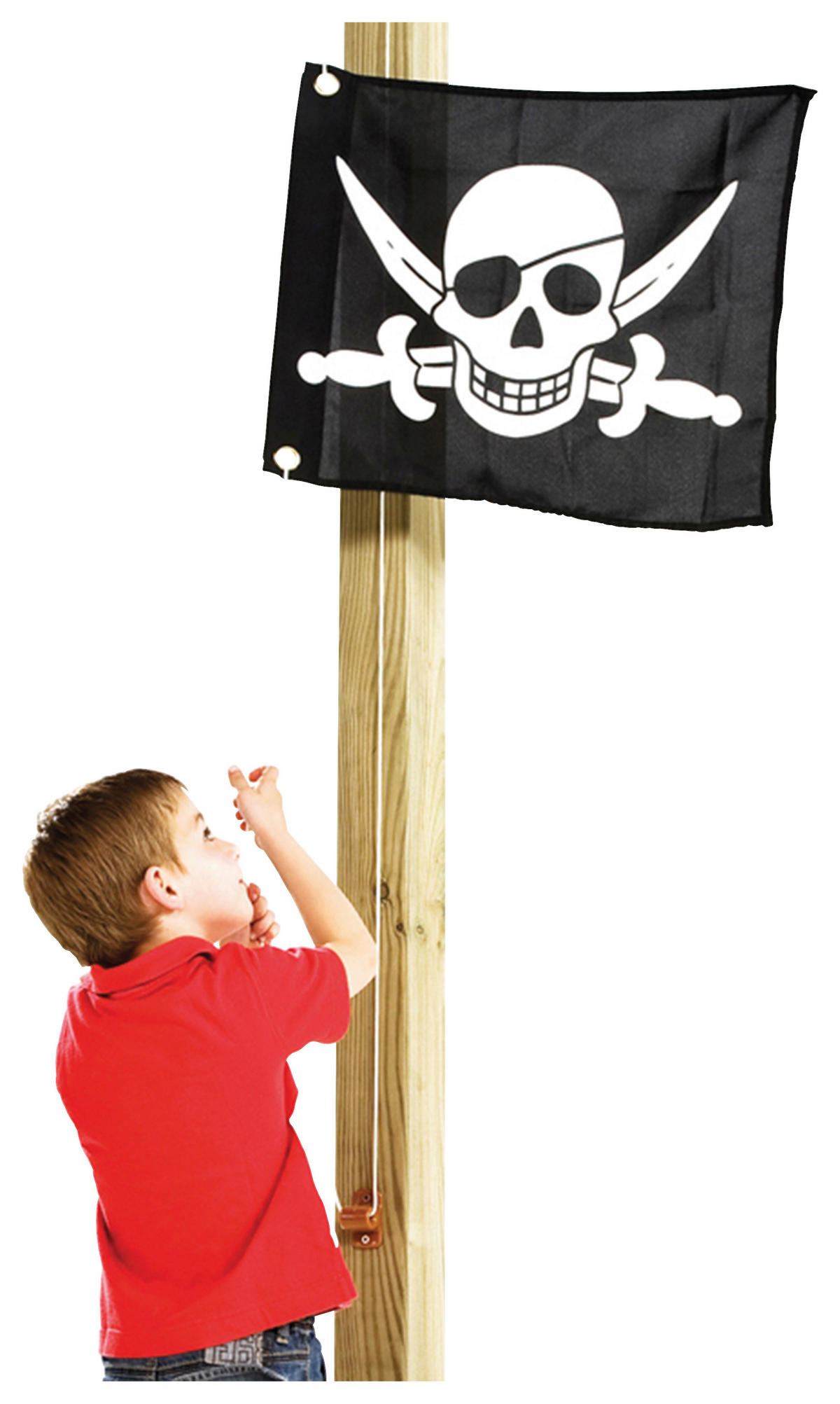 AXI Piratenfahne mit Hisssystem schwarz H/L: ca. 55x45 cm Piratenfahne mit Hisssystem - weiß/schwarz (45,00cm) - AXI