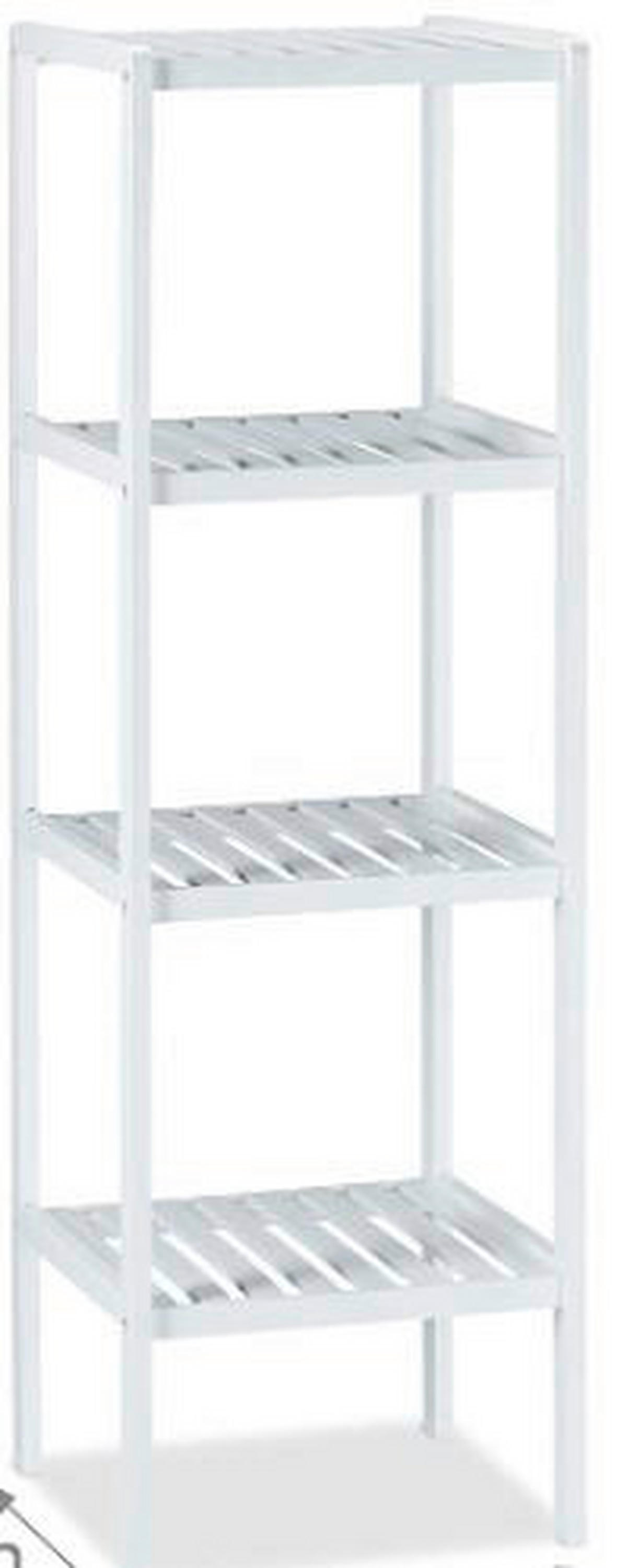 Bambusregal weiß Holz B/H/T: ca. 36x114x36 cm Holzregal 4 Böden weiß - weiß (36,00/114,00/36,00cm) - Axentia
