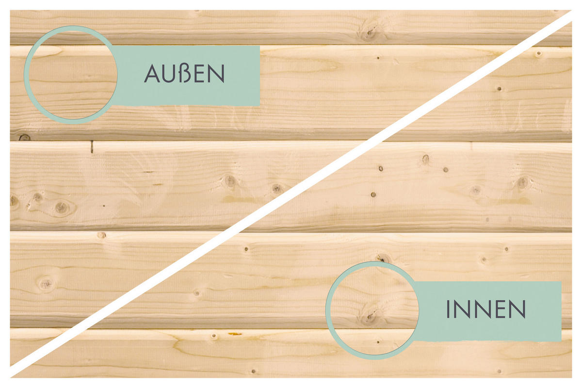 Karibu Stelzenhaus Ervin natur B/H/L: ca. 264x309x438 cm Ervin - blau/natur (438,00/264,00/309,00cm) - Karibu