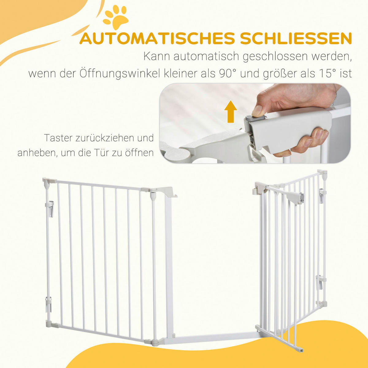 PawHut Absperrgitter Absperrgitter - (180,00/3,00/74,50cm) - PawHut