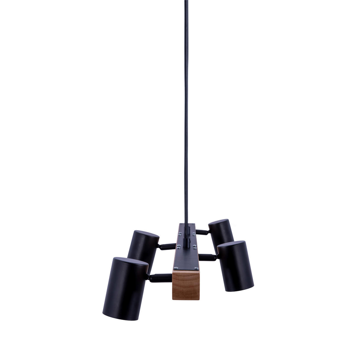 Näve Leuchten Pendelleuchte 7094522 schwarz Holz Metall B/H/T: ca. 24x120x80 cm GU10 4 Brennstellen Frida - schwarz (24,00/120,00/80,00cm) - Näve Leuchten