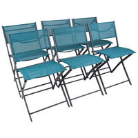 VCM Gartenstuhl 6er Set Sumila türkis Metall B/H/L: ca. 45x79x46 cm Sumila - türkis (46,00/45,00/79,00cm) - VCM