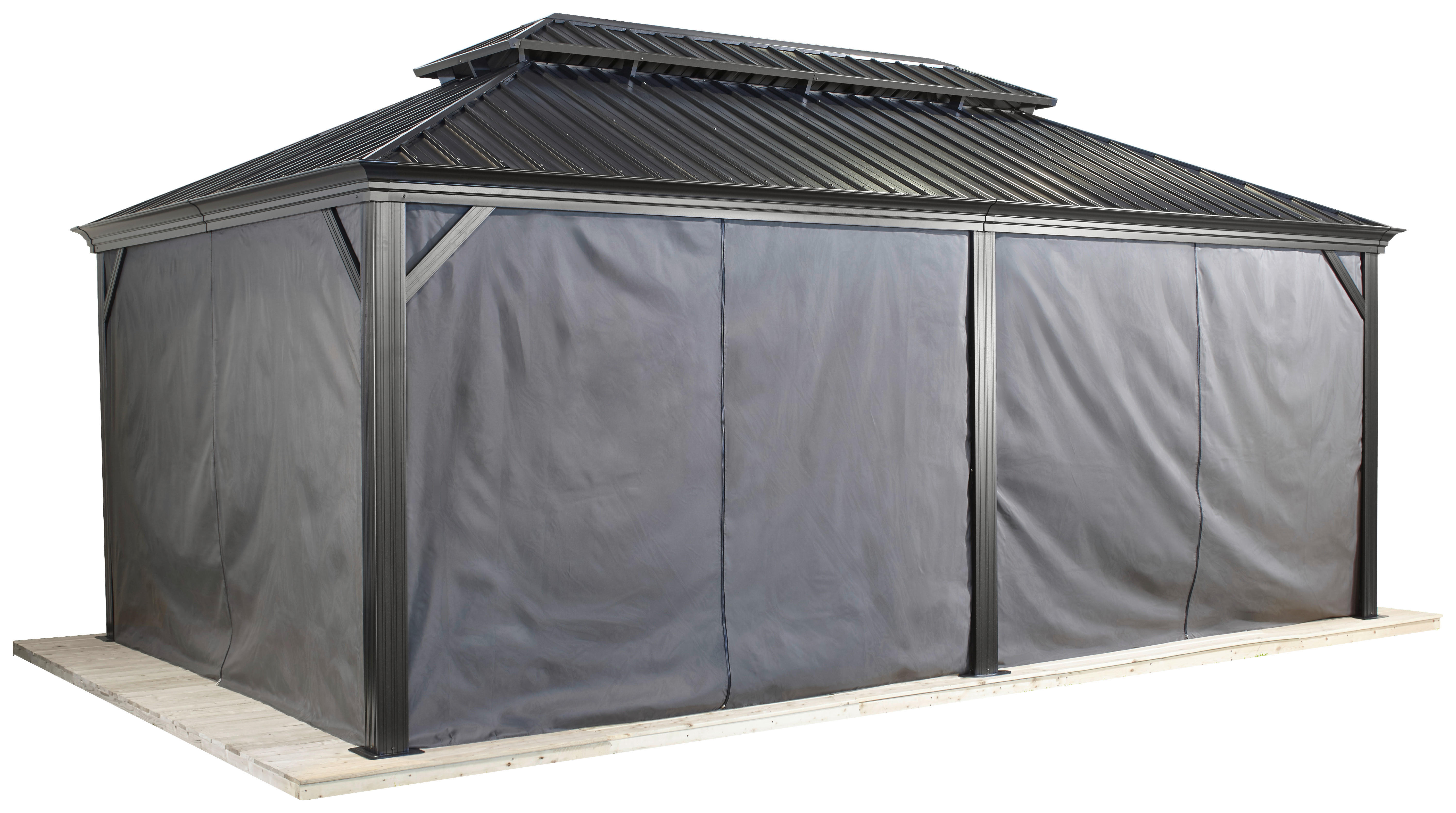 Sojag Pavillon-Vorhang-Set Messina dunkelgrau Polyester Messina - dunkelgrau - Sojag