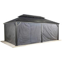 Sojag Pavillon-Vorhang-Set Messina dunkelgrau Polyester Messina - dunkelgrau - Sojag