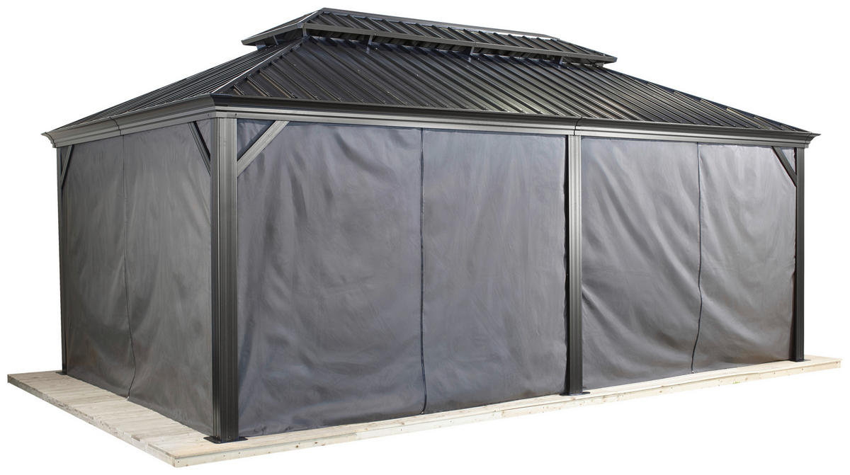 Sojag Pavillon-Vorhang-Set Messina dunkelgrau Polyester Messina - dunkelgrau - Sojag
