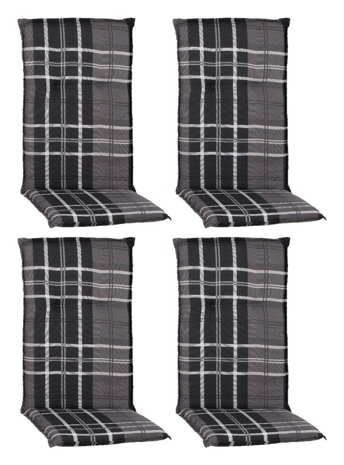 Beo Saumauflage für Hochlehner Beckley grauschwarz Polyester-Mischgewebe B/H/S: ca. 50x118x6 cm 4er Set Beckley - grauschwarz (50,00/118,00cm) - Beo