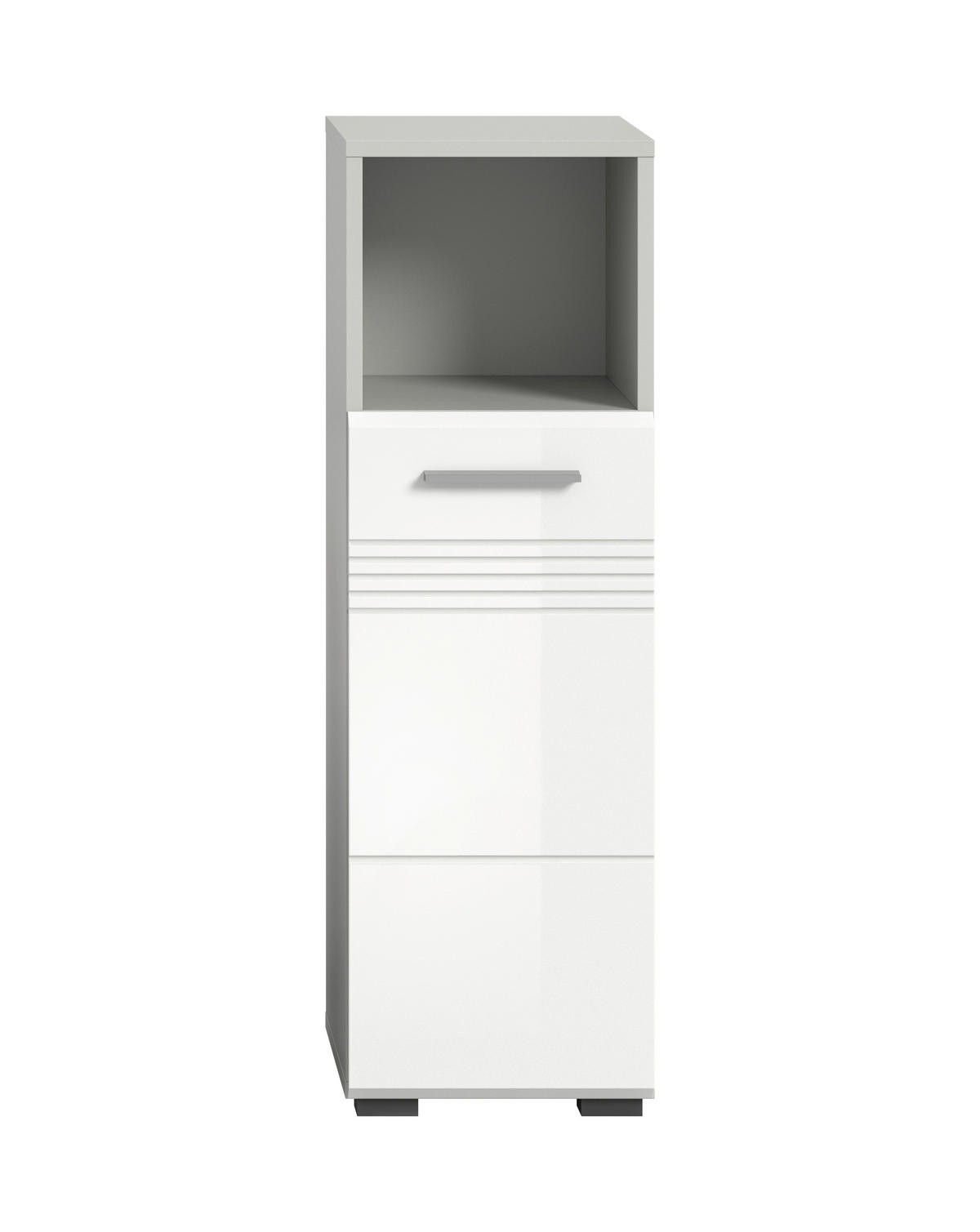 Schrank Copa hellgrau weiß Hochglanz B/H/T: ca. 30x95x30 cm Copa - hellgrau/weiß (30,00/95,00/30,00cm) - xonox.home