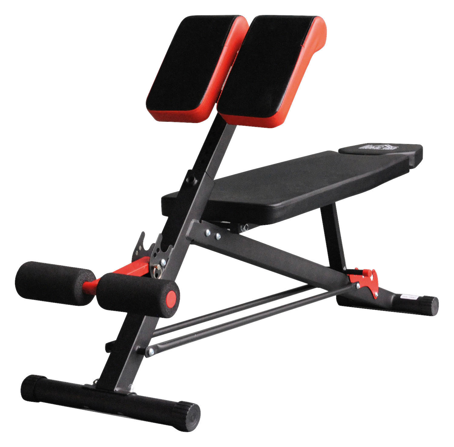 HOMCOM Trainingsbank schwarz Edelstahl B/H/T: ca. 64x85x146 cm Multifunktionale_Trainingsbank - rot/schwarz (64,00/85,00/146,00cm) - HOMCOM