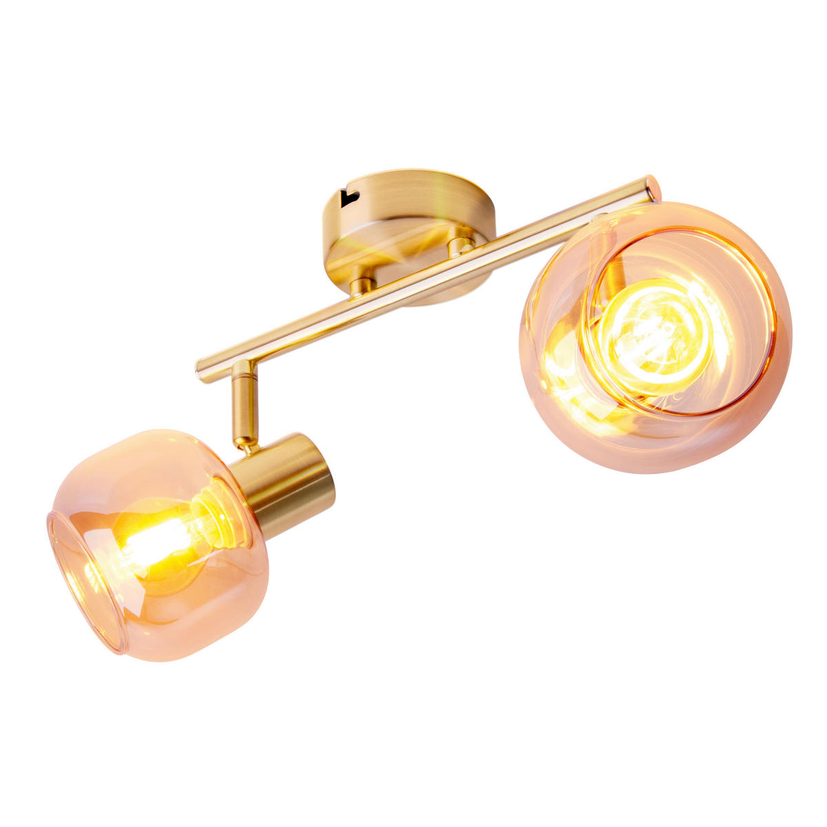 Näve Leuchten Spot gold Glas Metall B/H/T: ca. 40x20x10 cm E14 2 Brennstellen LIBBY - gold (40,00/20,00/10,00cm) - Näve Leuchten