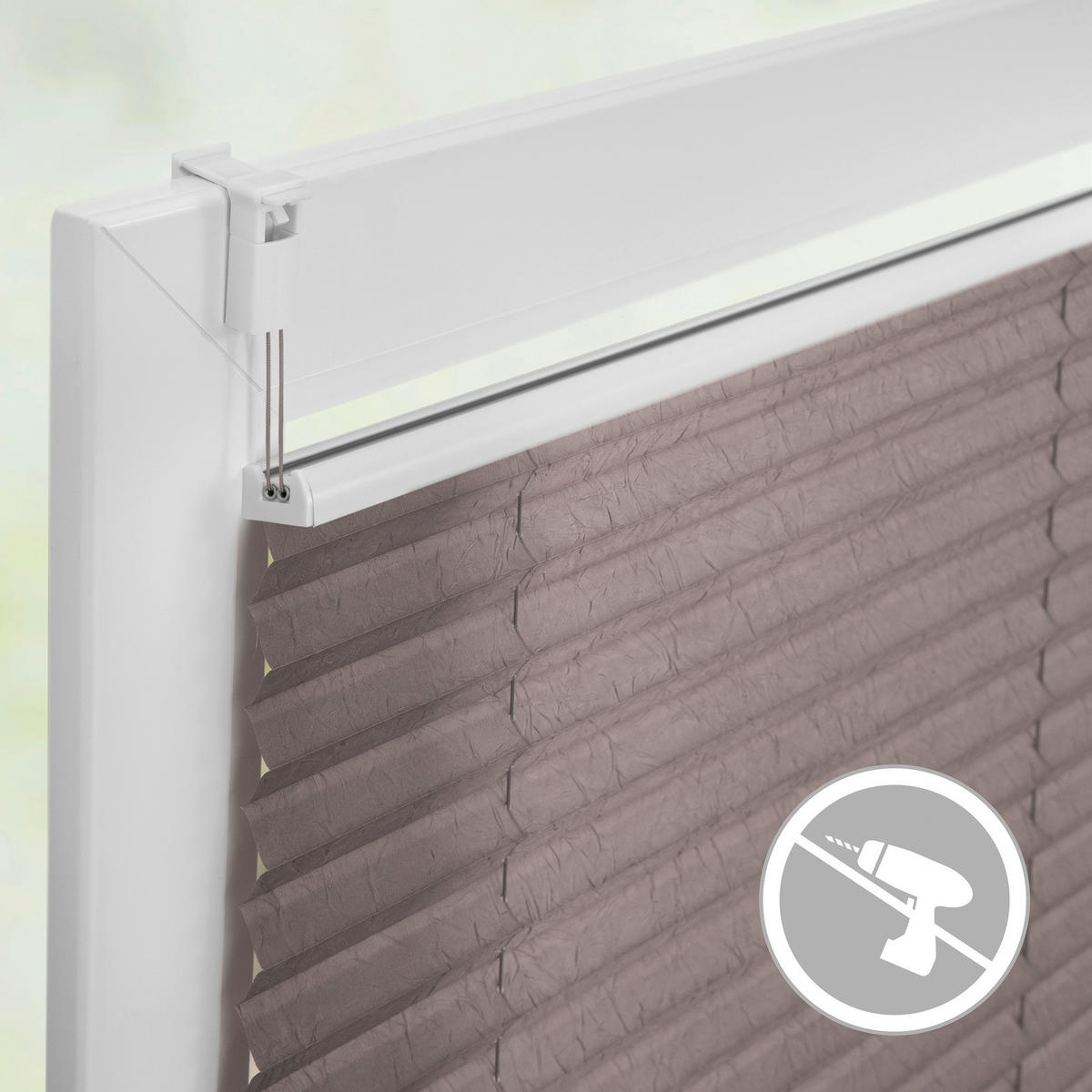 Spannplissee taupe B/L: ca. 110x130 cm Plissee_Klemmfix - taupe (110,00/130,00cm) - LICHTBLICK