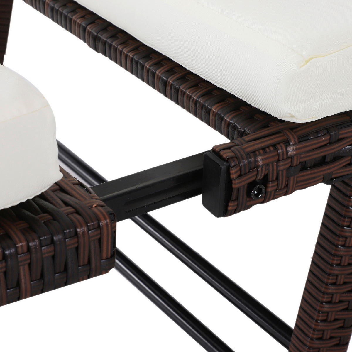 Outsunny Gartensofa braun Stahl B/H/L: ca. 66x67x129 cm Gartensofa - braun/beige (129,00/66,00/67,00cm) - Outsunny