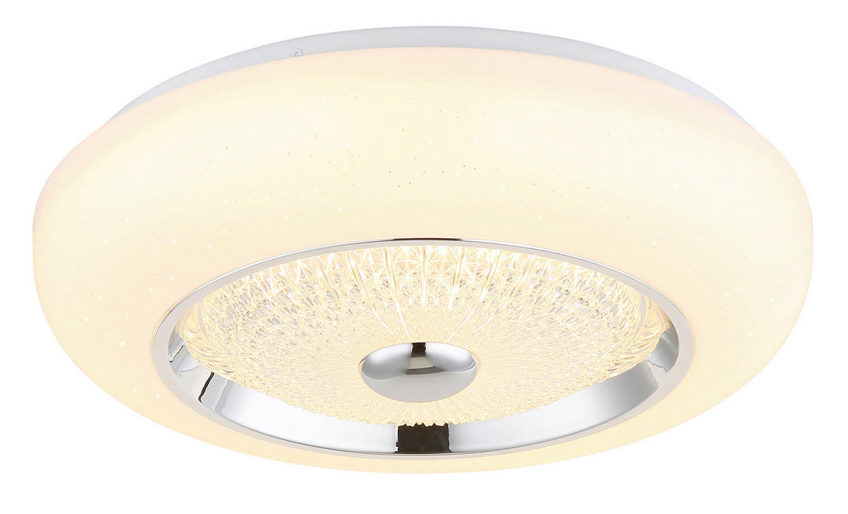 GLOBO Deckenleuchte Opal weiß klar Metall Acryl Kunststoff H/D: ca. 10x38,5 cm 1 Brennstellen GRAHAM - klar/weiß (38,50/10,00cm) - GLOBO