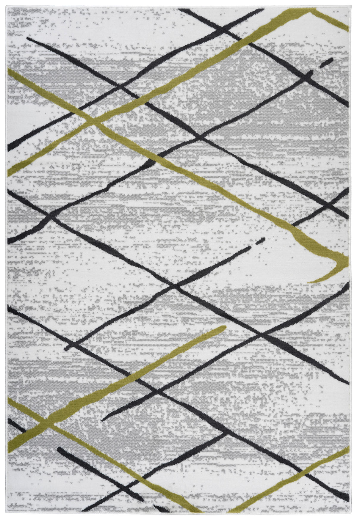 Kayoom Kurzflorteppich Vancouver 110 grau B/L: ca. 160x230 cm Vancouver 110 - weiß/khaki (160,00/230,00cm) - Kayoom