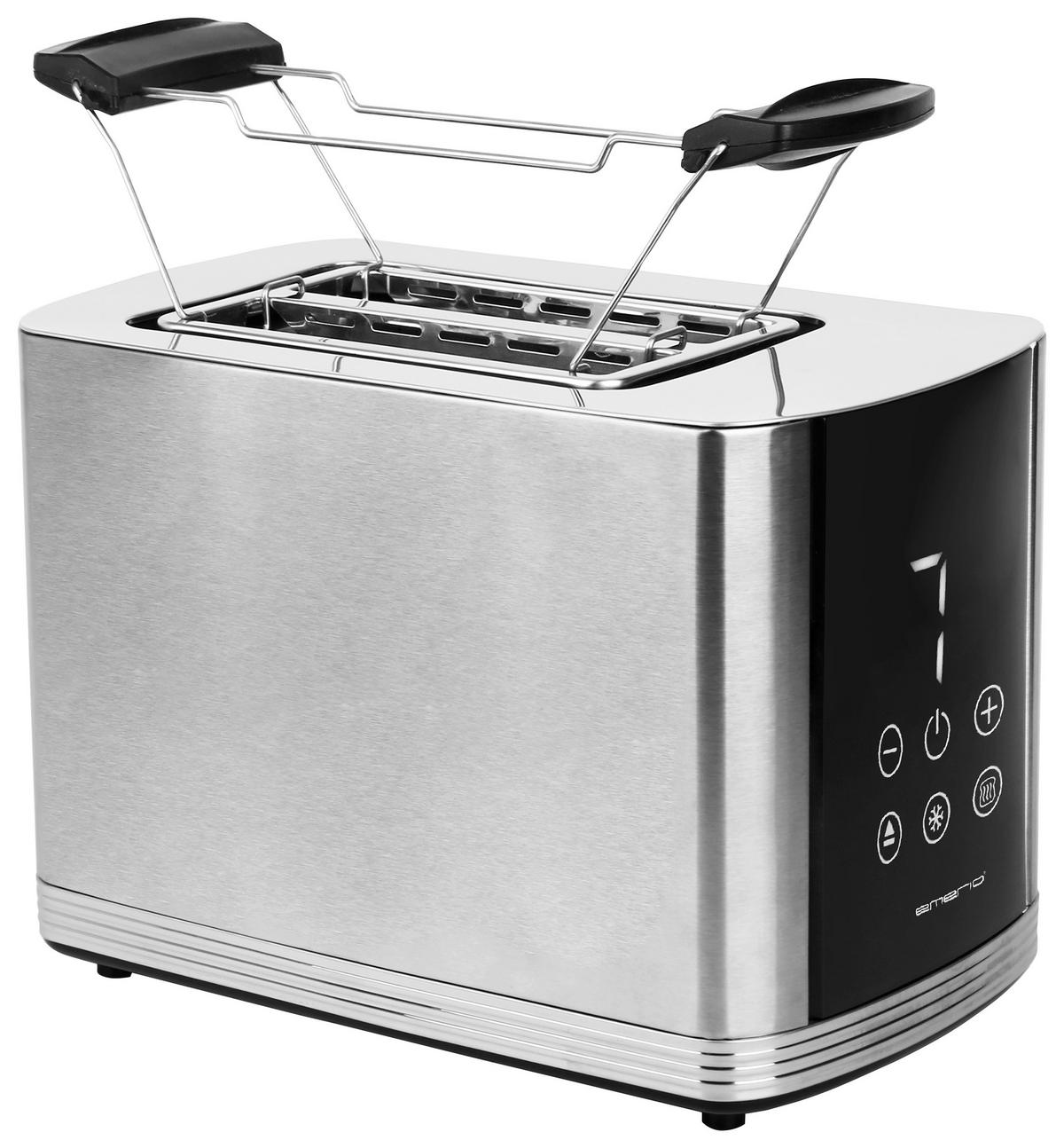 Emerio Toastautomat TO-128308 silber B/H/L: ca. 16,4x18,9x26,8 cm Toastautomat TO-128308 - silber (26,80/16,40/18,90cm) - Emerio