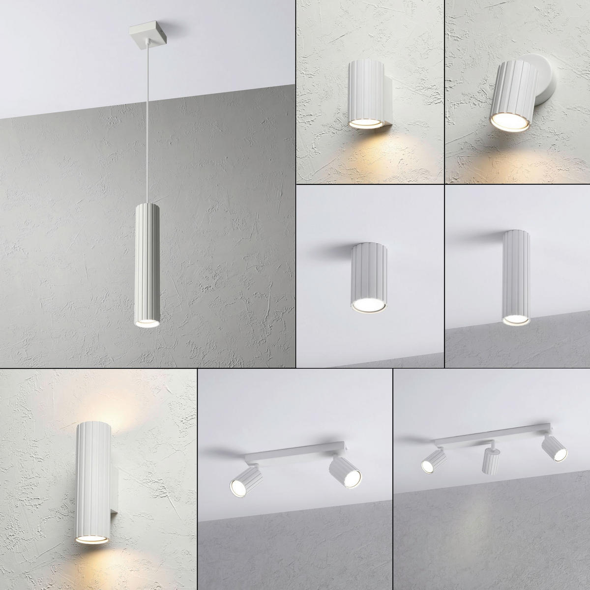 Lamkur Strahler weiß Stahl B/H/L: ca. 6,5x118x6,5 cm 1 Brennstellen Prisma - weiß (6,50/6,50/118,00cm) - Lamkur