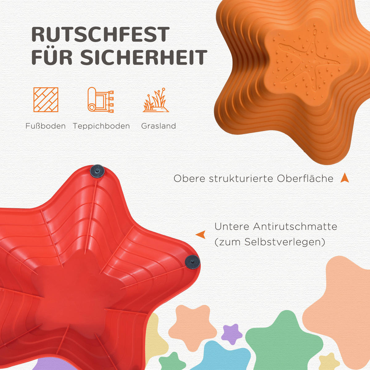 Outsunny Kinder Balanciersteine 11-tlg. B/H/L: ca. 40,5x40,5x20 cm Flußsteine - bunt (20,00/40,50/40,50cm) - Outsunny