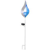 Solarleuchte 33467B silber blau Metall Glas H: ca. 90 cm LED-Solarleuchte_Solar - blau/silber (90,00cm) - GLOBO