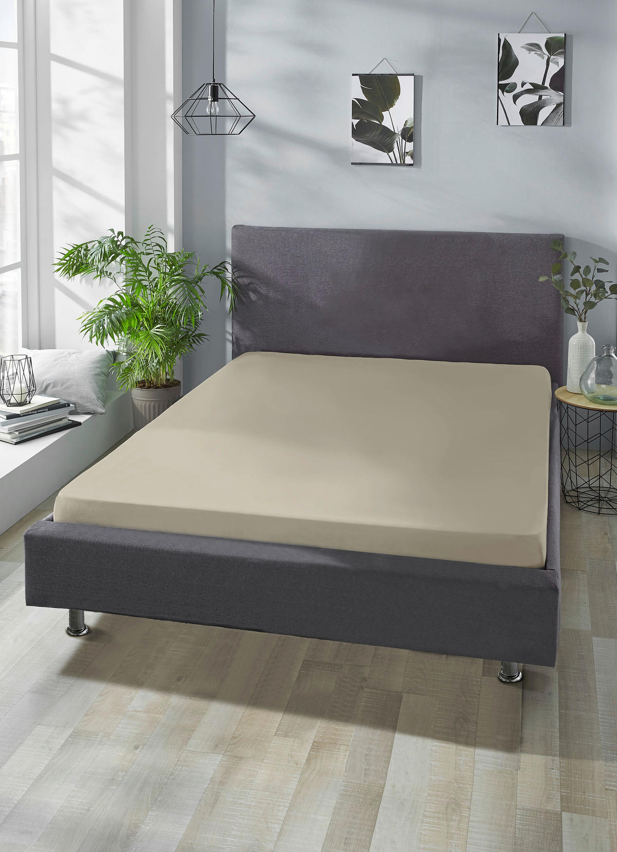 Jersey Spannbetttuch Spannbetttuch-Jersey 100x200cm - natur (100,00/200,00cm) - Trendline by Biberna