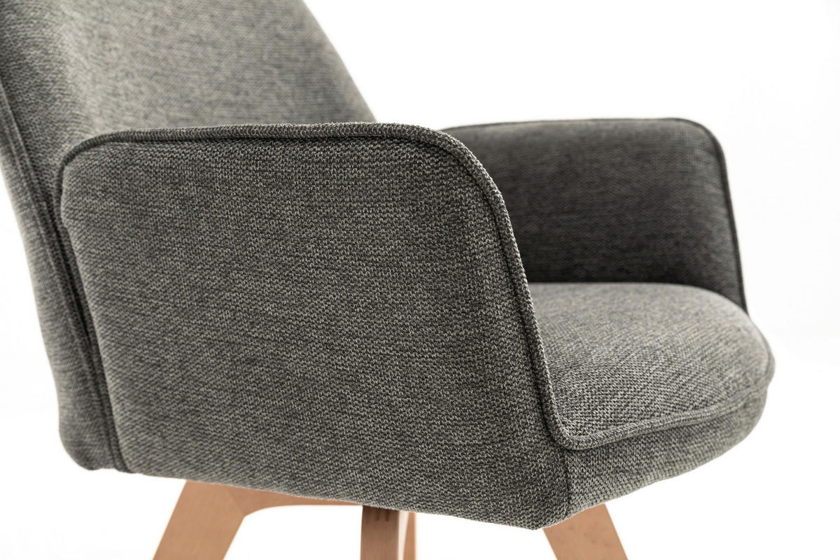 Stuhl TONY Eiche anthrazit Holz Stoff B/H/T: ca. 57x89x61 cm TONY - Eiche/anthrazit (57,00/89,00/61,00cm) - byLIVING