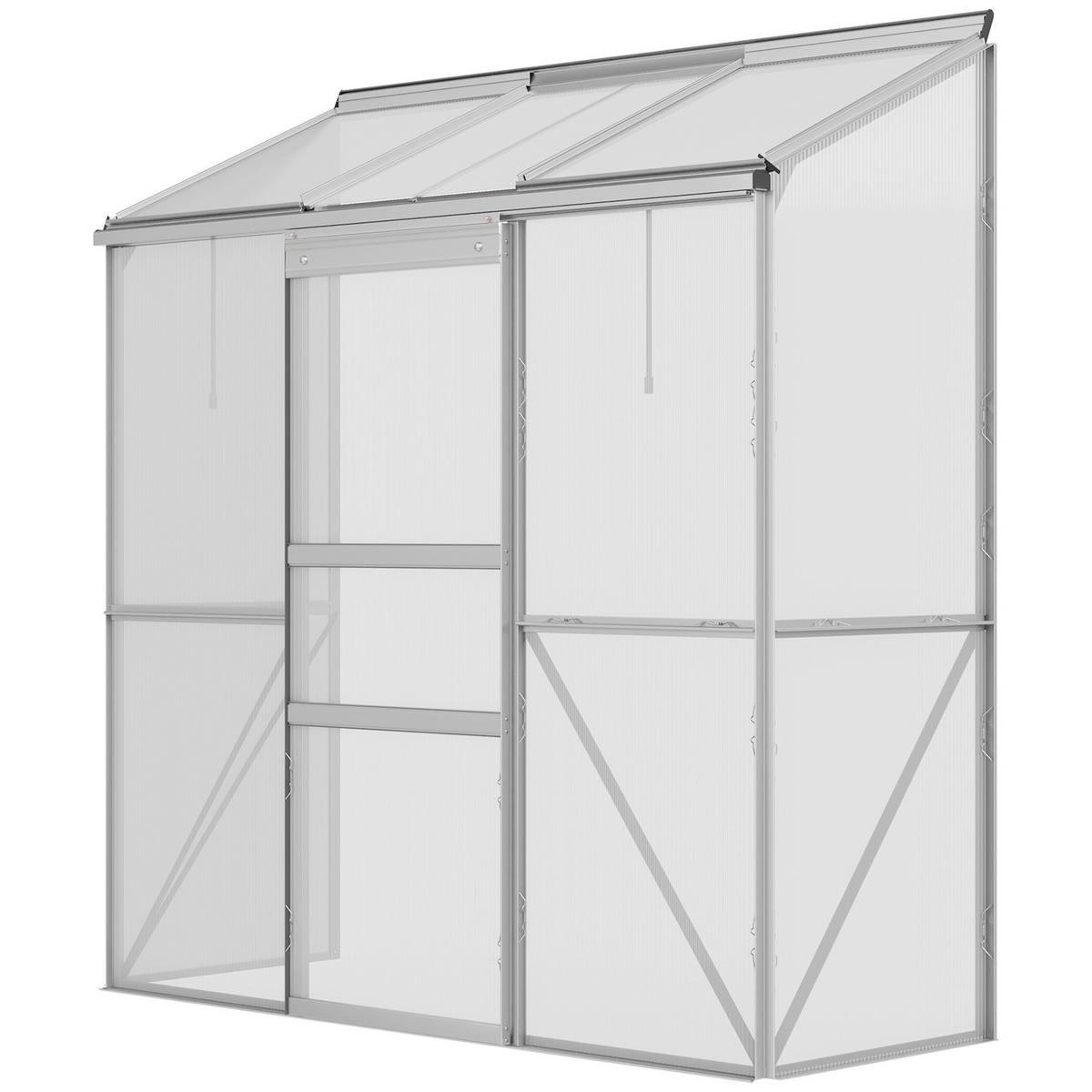 Outsunny Gewächshaus B/H/L: ca. 68x196x192 cm Gewächshaus - silber (192,00/68,00/196,00cm) - Outsunny
