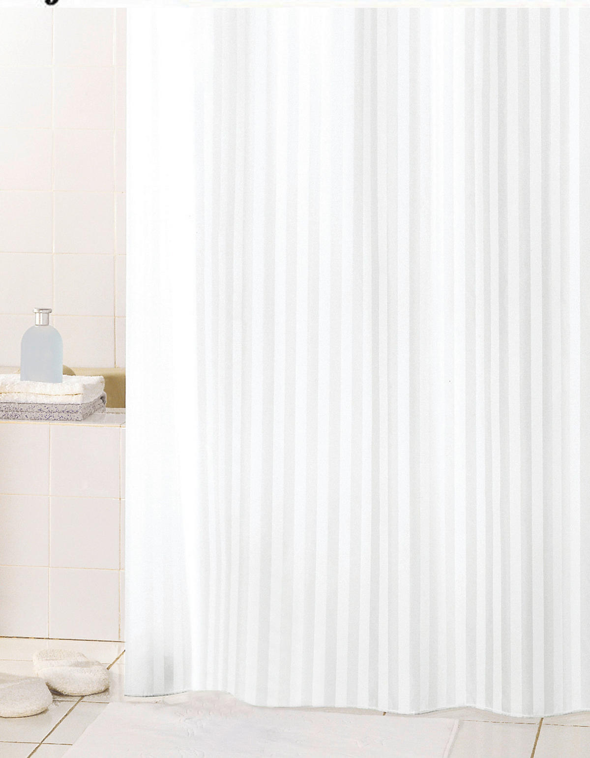 Duschvorhang weiß Kunststoff B/L: ca. 180x200 cm Duschvorhang_Hilton - weiß (180,00/200,00cm) - Acus