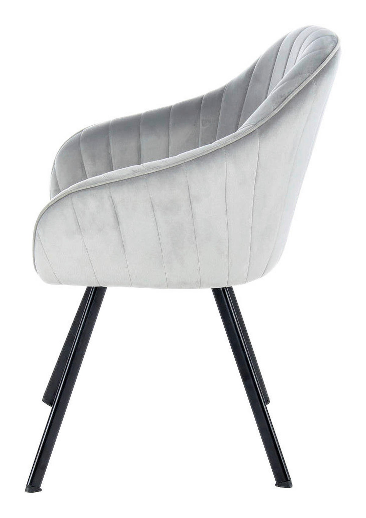 Stuhl Jodie 100 2er silber Microfaser B/H/T: ca. 56x86x59 cm Jodie 100 2er - schwarz/silber (56,00/86,00/59,00cm) - 360 Living