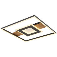 GLOBO LED-Deckenleuchte braun schwarz Metall Aluminium B/H/T: ca. 37,8x5x37,8 cm PIKARA - braun/schwarz (37,80/5,00/37,80cm) - GLOBO