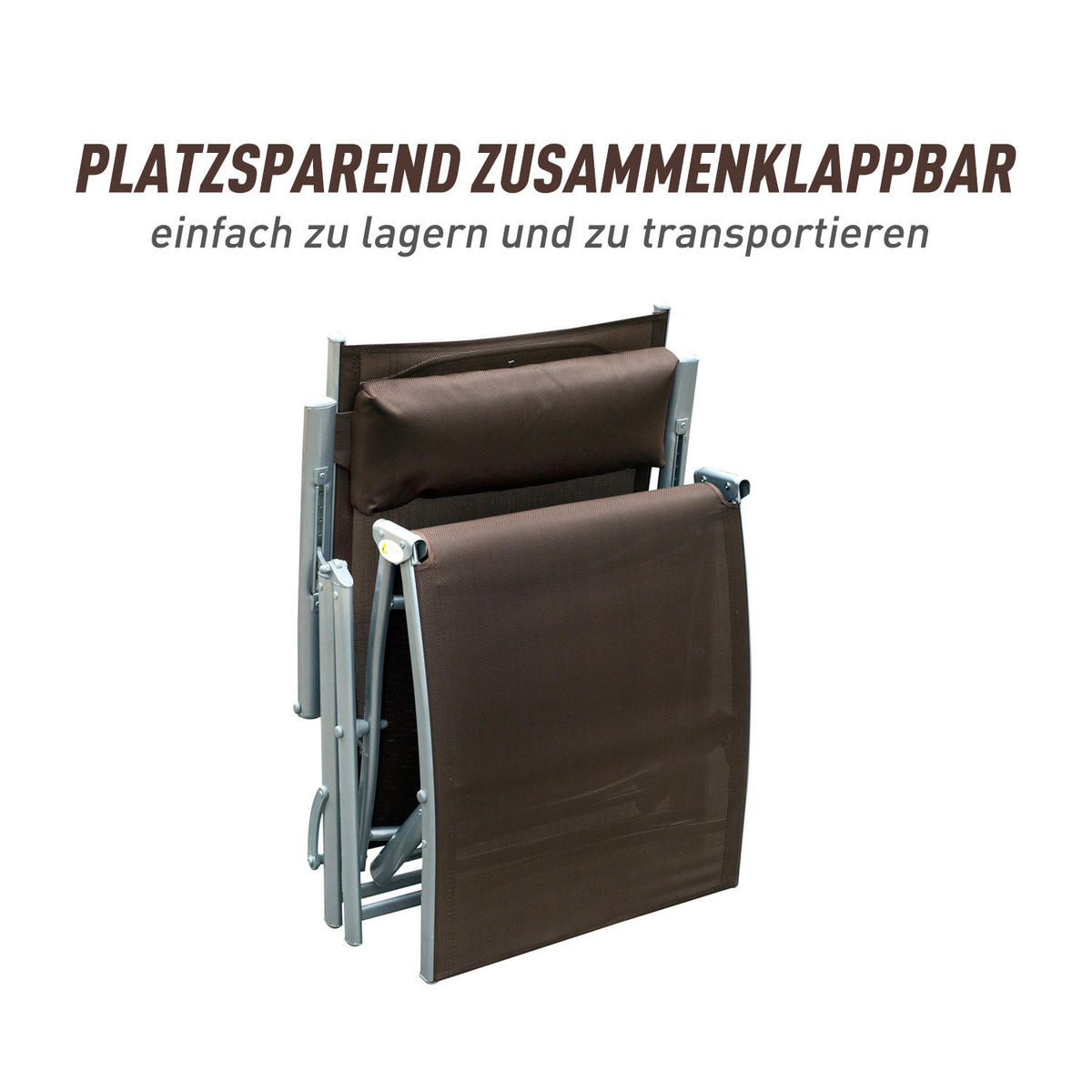 Outsunny Gartenliege braun Stoff B/H/L: ca. 635x100,5x137 cm Gartenliege - braun (137,00/635,00/100,50cm) - Outsunny