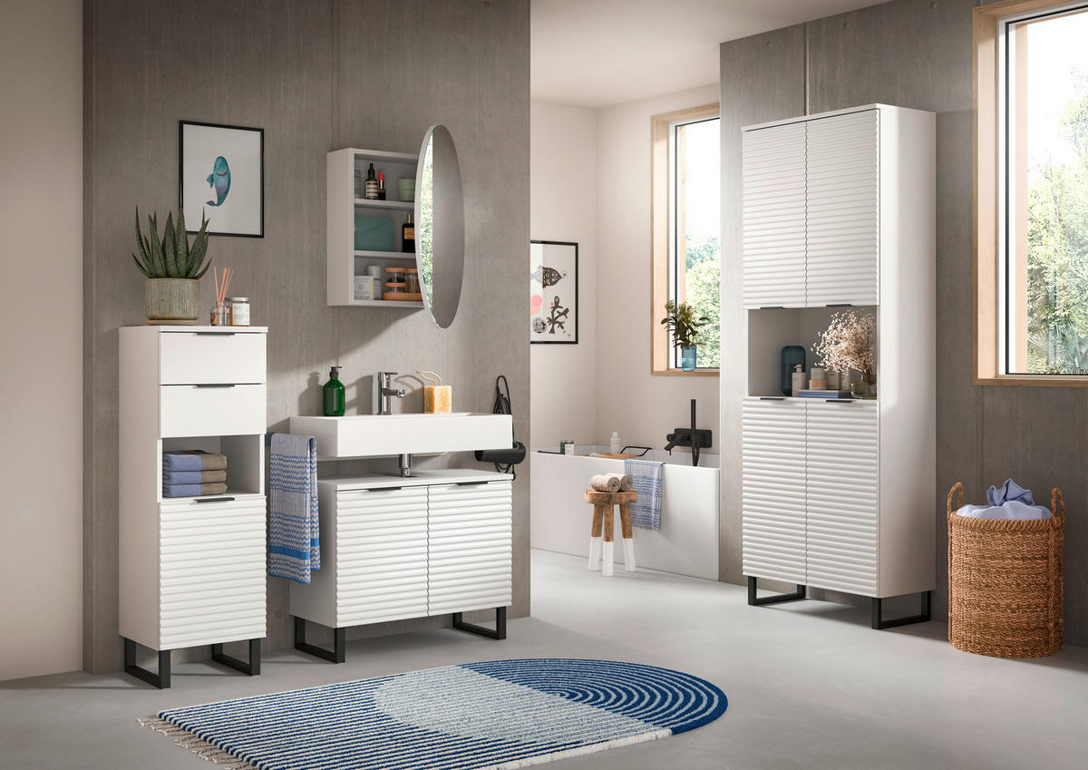 Schrank Riff weiß B/H/T: ca. 35x110x34 cm Riff - weiß (35,00/110,00/34,00cm) - xonox.home