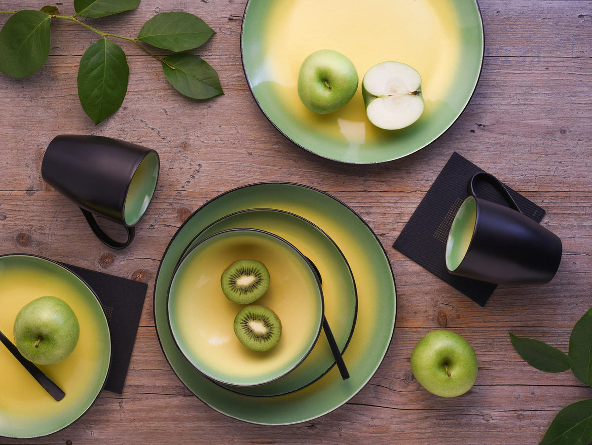 CreaTable Kombiservice HOT GREEN grün Steinzeug 16 tlg. HOT GREEN - grün - CreaTable