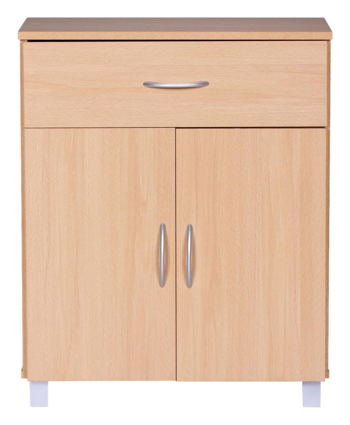 Sideboard buche Nachbildung silber B/H/T: ca. 60x75x30 cm Sideboard - buche/silber (60,00/75,00/30,00cm) - Wohnling