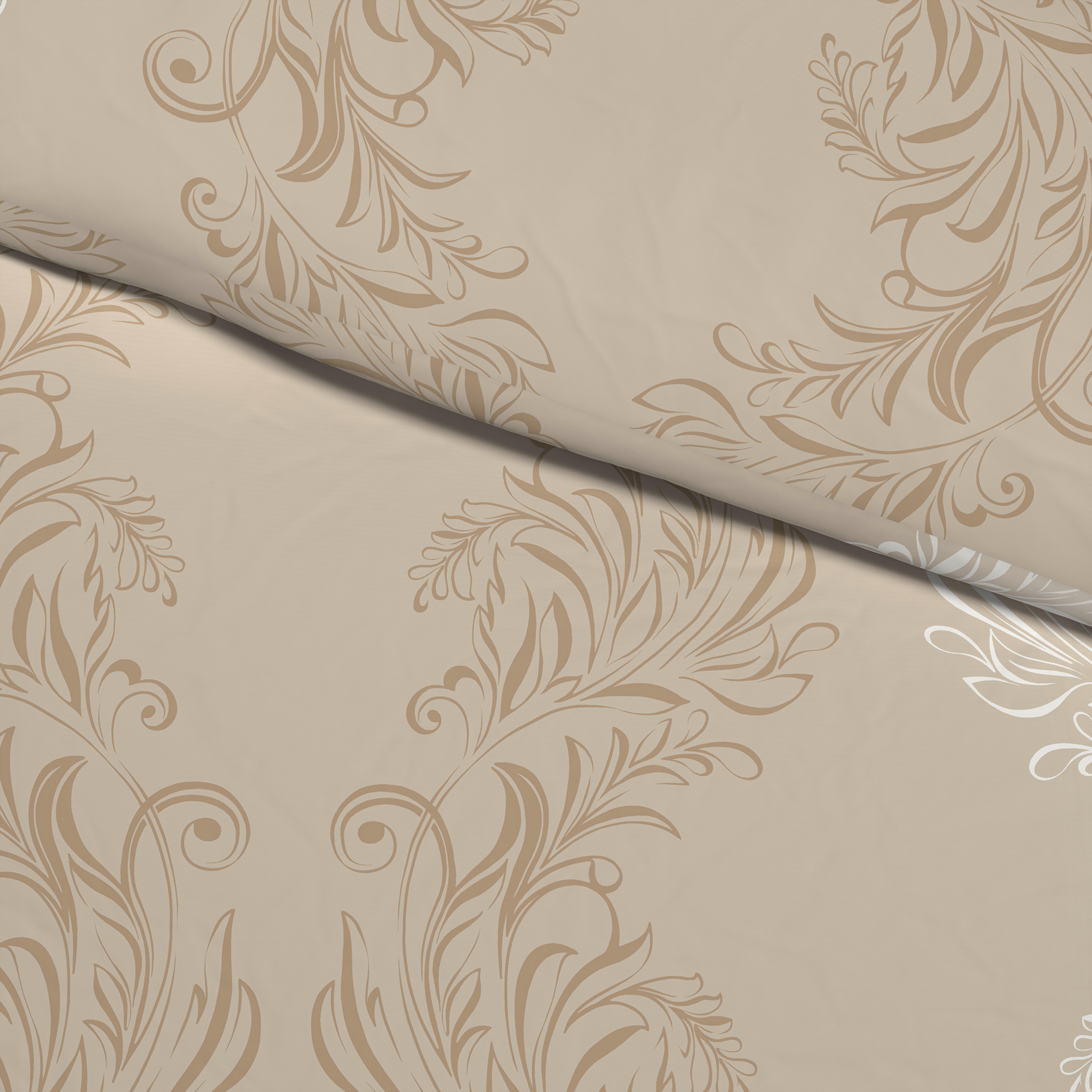Baumwoll Bettwäsche Biber Bettwäsche_Biber_Catharina 155x220 - sand/taupe (155,00/220,00cm) - beau rêve