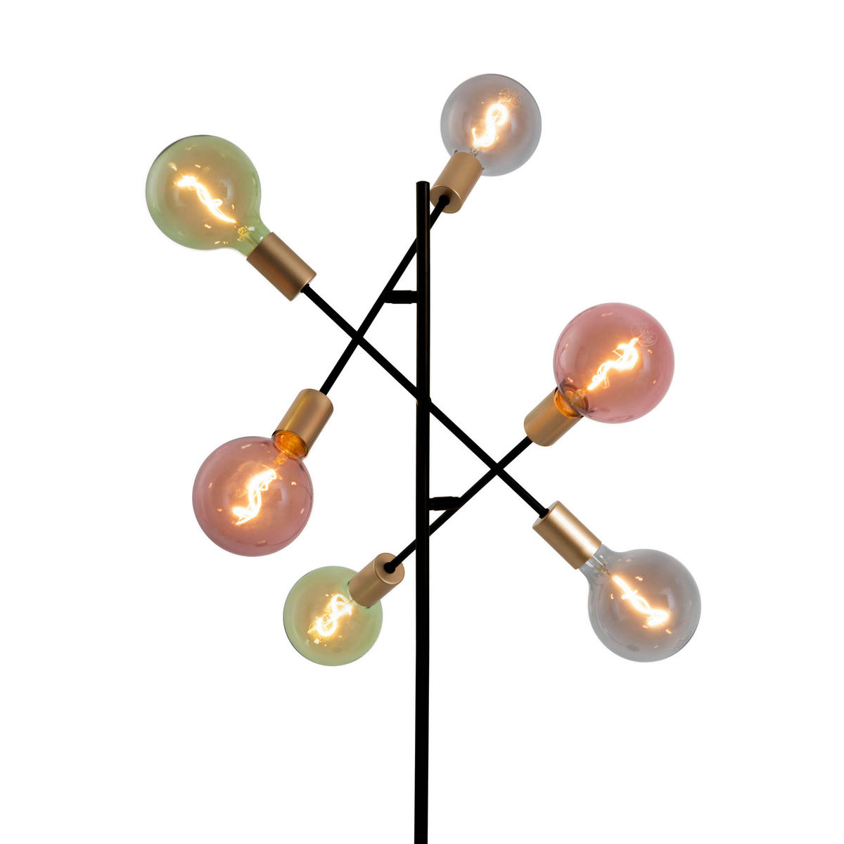 Näve Leuchten Stehleuchte schwarz Metall B/H/T/D: ca. 49x150x49x49 cm E27 6 Brennstellen MODO - schwarz (49,00/150,00/49,00cm) - Näve Leuchten