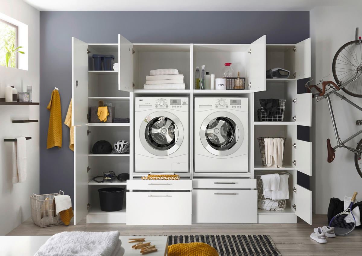 Respekta Hauswirtschaftsraum-Set Clara weiß matt B/H/T: ca. 234,8x200x67,6 cm Clara - weiß (234,80/200,00/67,60cm) - Respekta