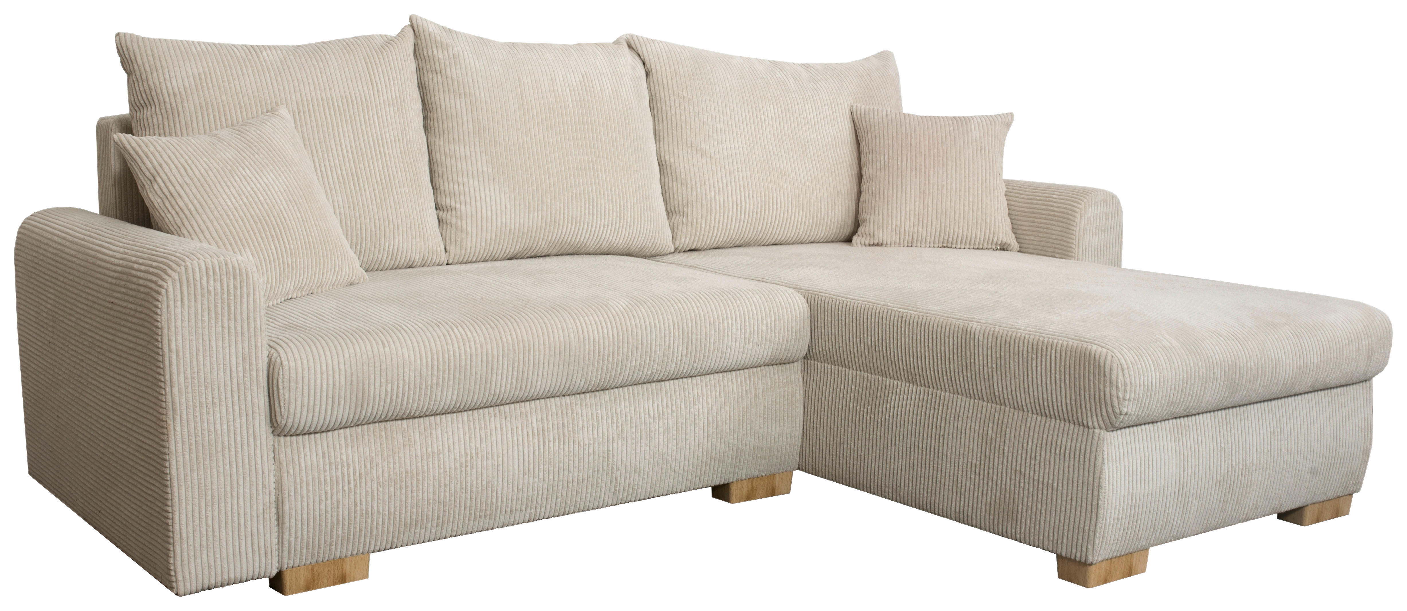 Ecksofa mit Bettfunktion und Bettkasten beige B/H/T: ca. 224,5x90x168 cm Soria_2F/li-OT/re_Ecksofa - beige (224,50/90,00/168,00cm)