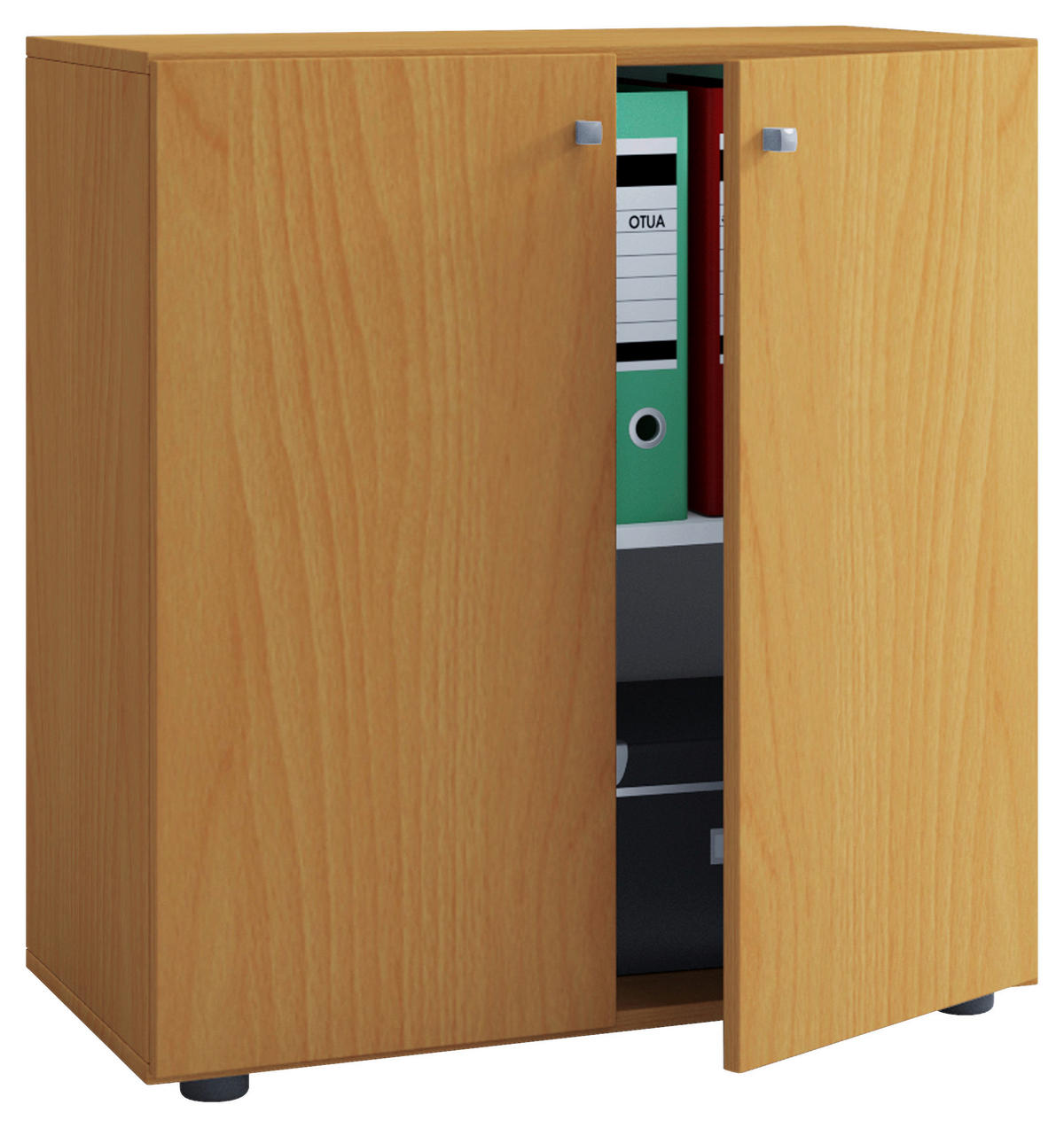 Büroschrank Lona L buche Nachbildung weiß B/H/T: ca. 70x74x39 cm Lona L - weiß/buche (70,00/74,00/39,00cm) - VCM Möbel