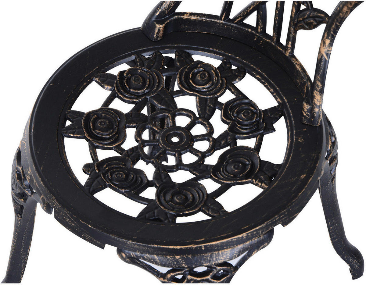 Outsunny Bistro-Set bronze Alu B/H/L: ca. 60x67x60 cm Bistro-Set - bronze (60,00/60,00/67,00cm) - Outsunny