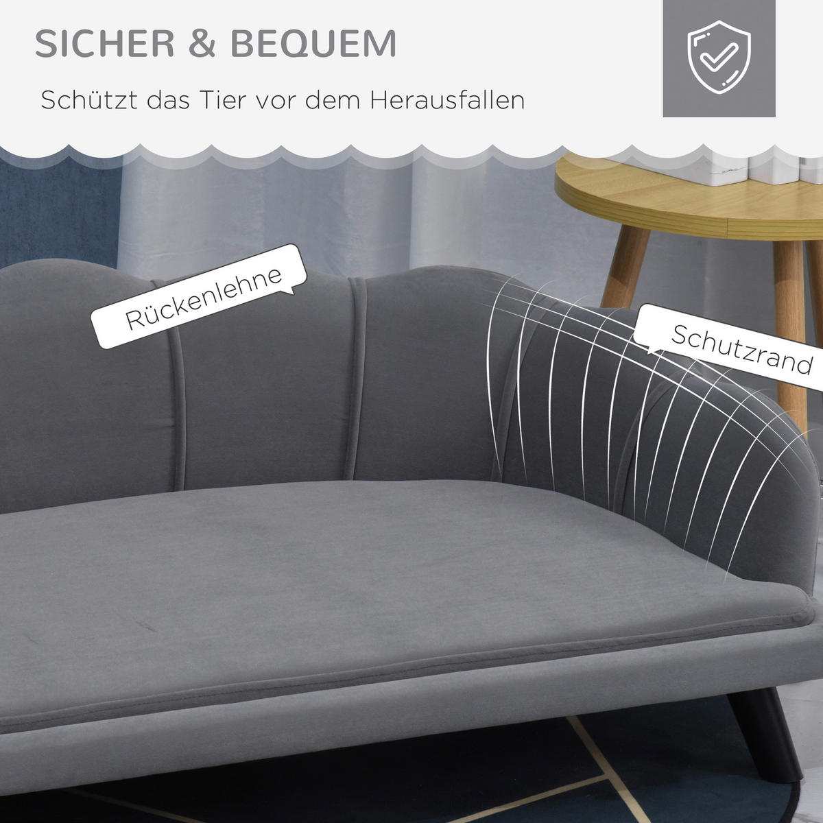 PawHut Hundesofa grau Schaumstoff B/H/L: ca. 60,5x35,5x98,5 cm Hundesofa - grau (98,50/60,50/35,50cm) - PawHut