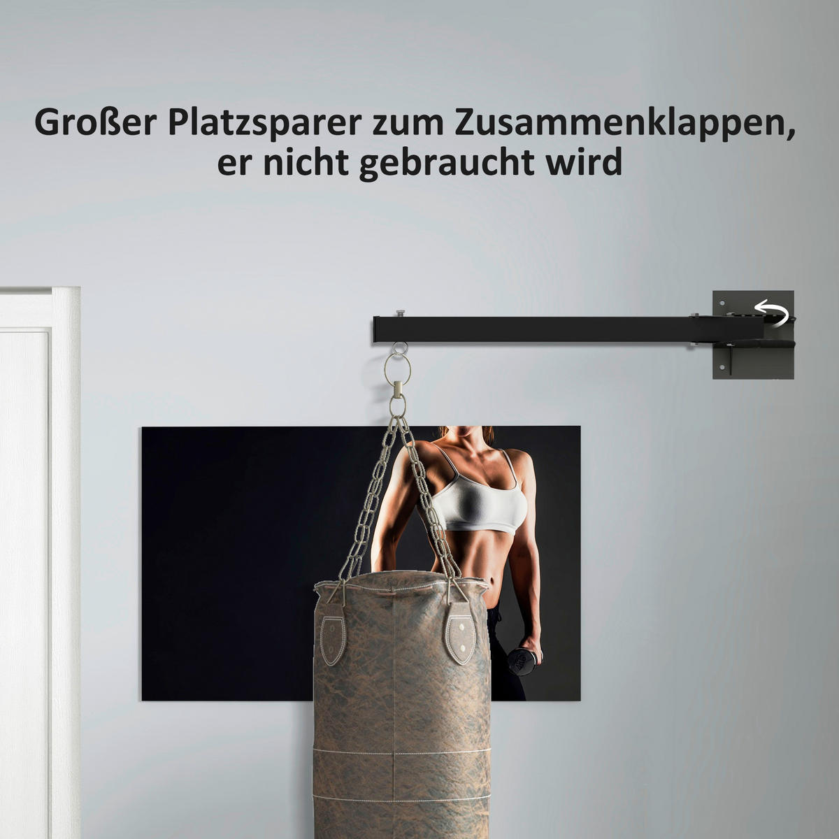 SPORTNOW Fitness-Zubehör schwarz Edelstahl B/H/L: ca. 17x80x48 cm Boxsackhalterung - schwarz (48,00/17,00/80,00cm) - SPORTNOW