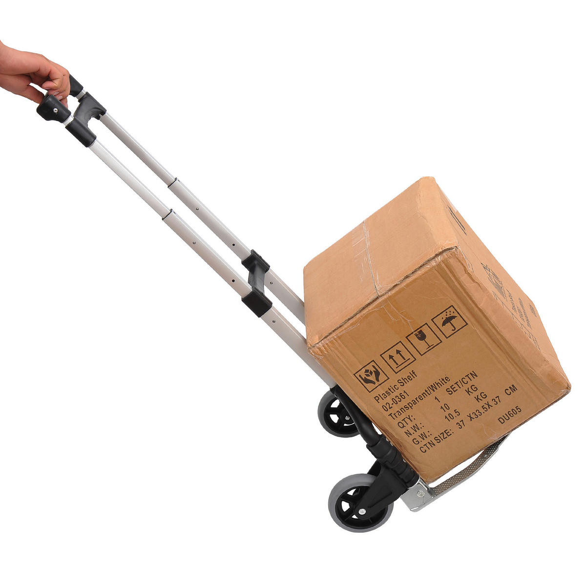Transportkarre klappbar schwarz B/H/L: ca. 39x100x41 cm Transportkarre E7-0006 - schwarz (41,00/39,00/100,00cm) - HOMCOM