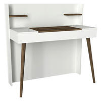 Schminktisch Retro weiß walnuss Nachbildung B/H/T: ca. 116x120x52 cm Retro - weiß/walnuss (116,00/120,00/52,00cm) - moebel17