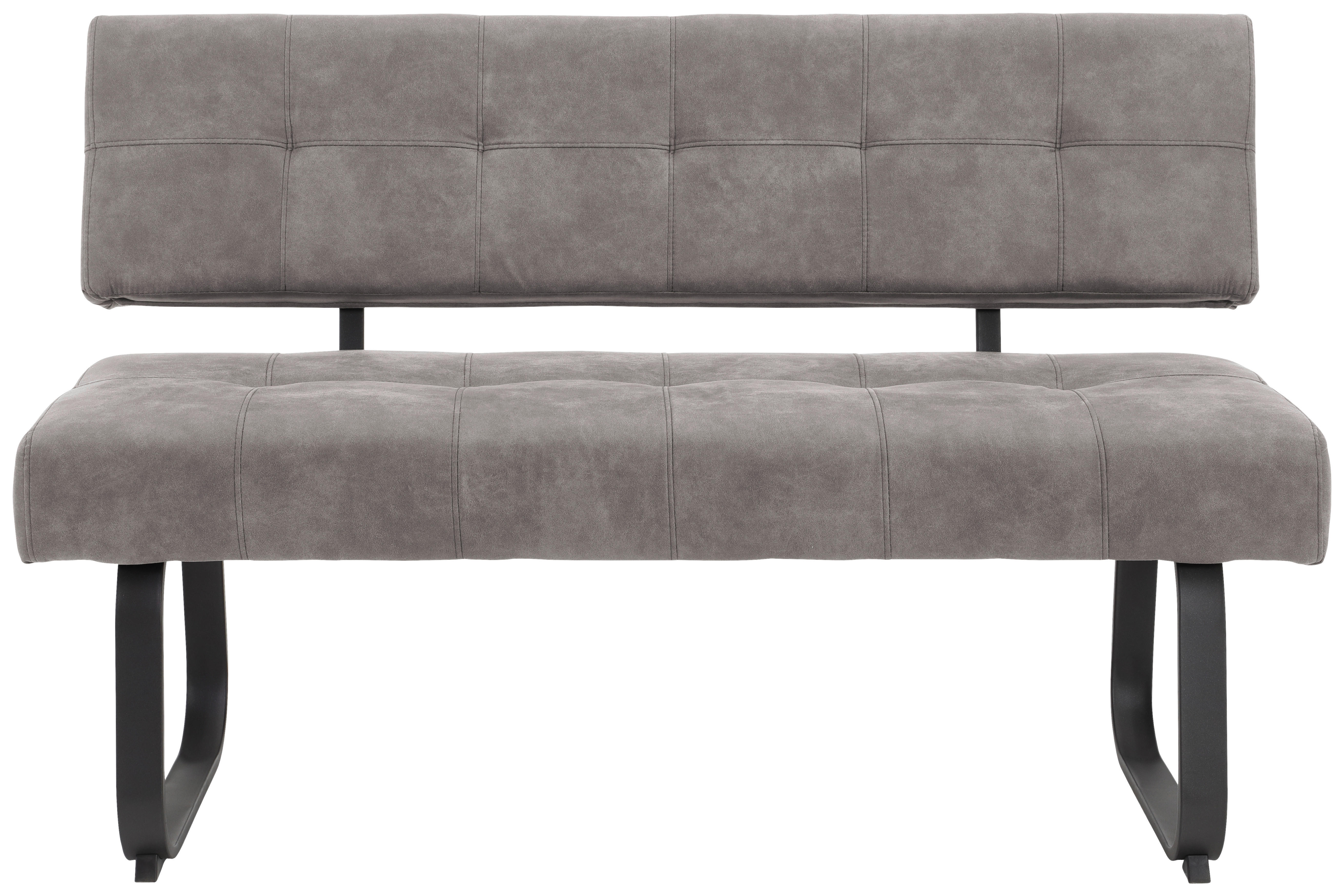 Sitzbank Luise I grau Microfaser B/H/T: ca. 140x90x64 cm Luise I - grau (140,00/90,00/64,00cm) - Hela
