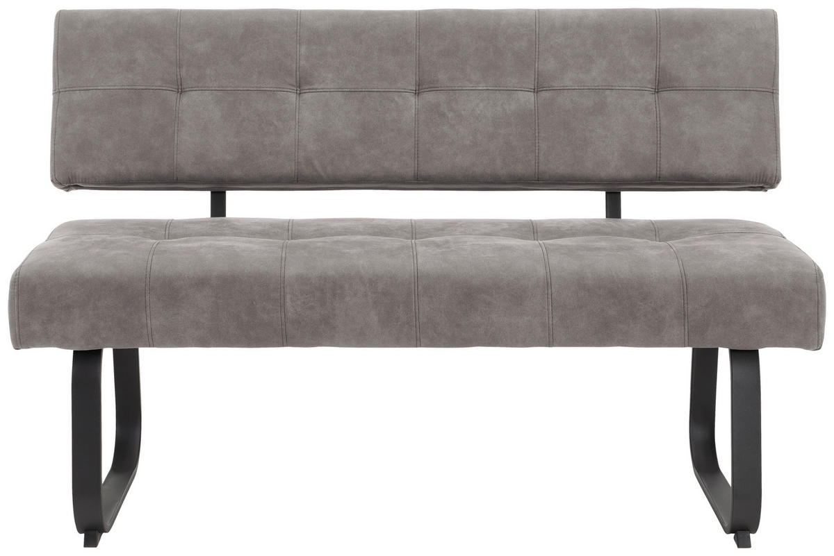 Sitzbank Luise I grau Microfaser B/H/T: ca. 140x90x64 cm Luise I - grau (140,00/90,00/64,00cm) - Hela