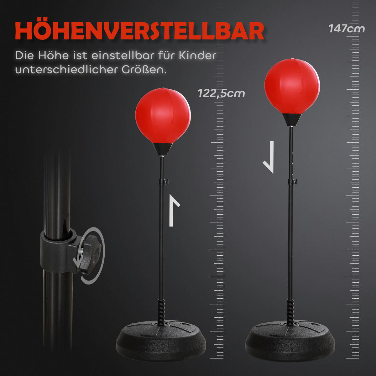 AIYAPLAY Punchingball rot B/H/L: ca. 44,3x147x44,3 cm Punchingball - rot (44,30/44,30/147,00cm) - AIYAPLAY